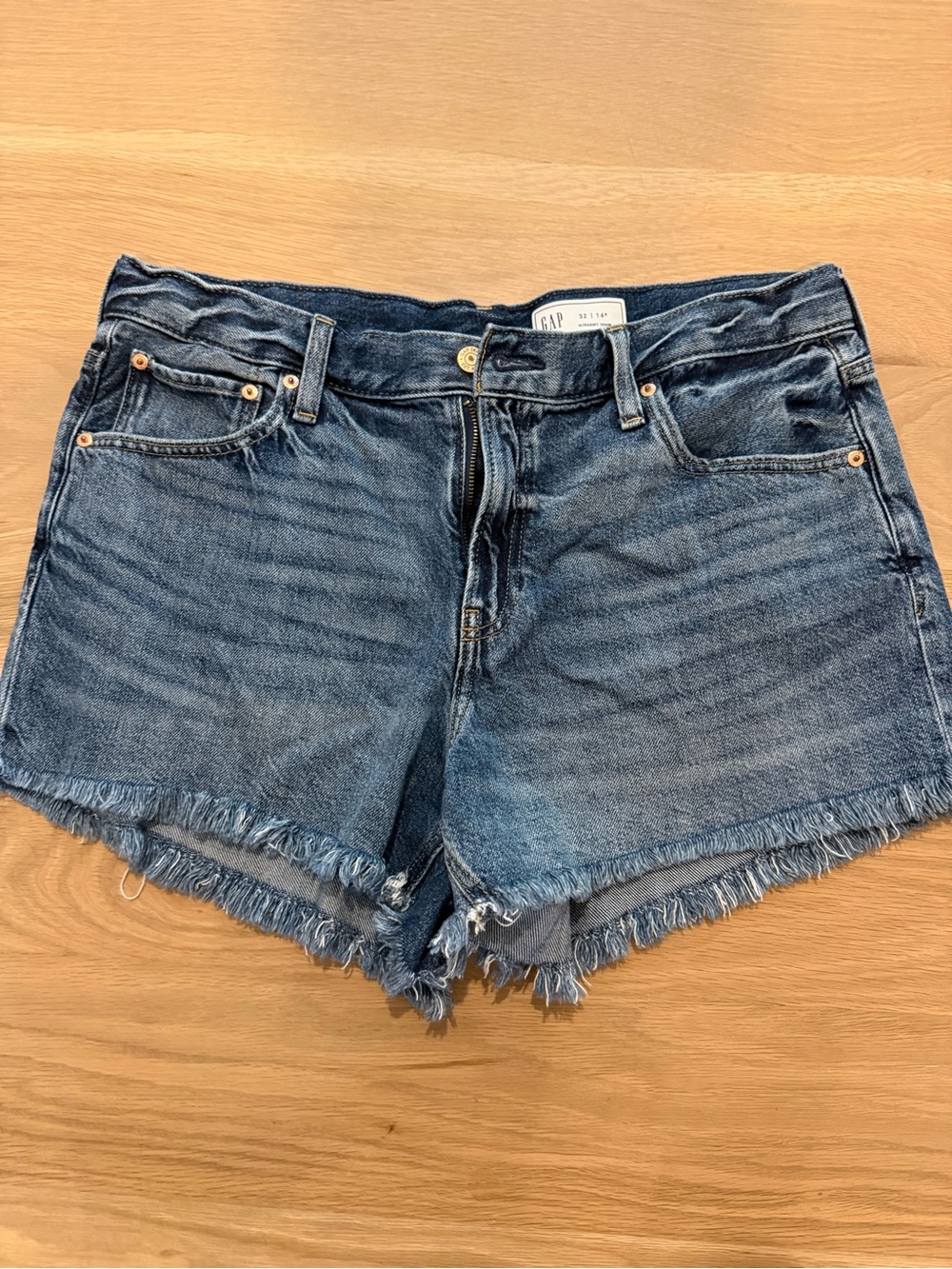 GAP Women's Dark Blue Distressed Denim Cutoff Shorts